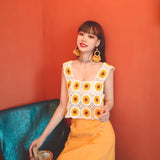 Coachella Music Festival Outfits Cutout Sling Vacation Knitted Vest