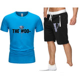 Vlone T Shirts & Shorts 2 Piece Set Rose Large V Printed Men'S And Women'S Loose Short-Sleeved T-Shirt