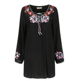 Beth Dutton Bohemian Summer Spring Midi Dress Embroidered Flower Shirt Dress