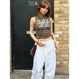 Vintage Y2g Shirts Vintage Y2g Printed Vest Summer Slim Fit