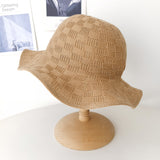 Women Bucket Hat Bucket Hat Sunshade Woven Straw Hat