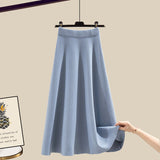 MIDI Mauve Skirt Women's Wear Match Sweater Skirt