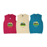 Men Sweater Vest Men's Loose V-neck Sweater Vest Coat
