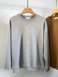 Men Sweatshirts Solid Color round Neck Sweater Japanese Style Thin Loose