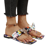 Women Open Toe Sandals Flats Large Size Flat Bottom Slippers for Women Summer