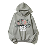 Kanye West Sunday Service Hoodie Flower Stereo Printing Plus Velvet