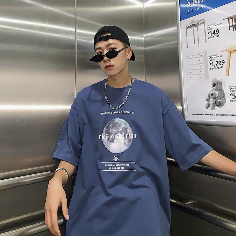 Men T-Shirts Loose Half Sleeve Printing