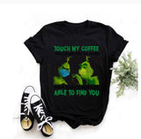 Men and Women Grinch Shirt Christmas Grinch Printed Short Sleeve