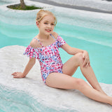Children Swimsuit One-Piece Children's Ruffled Spaghetti Straps Bikini Swimsuit