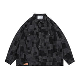 Man Fall Outfis Full Printed Plaid Lapel Coat Men's and Women's Hip Hop Loose Casual Couple Jacket
