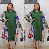 African Dashiki Dress Women's African plus Size Cardigan Dress