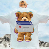 Men T-Shirts Cartoon Print Loose Half Sleeve