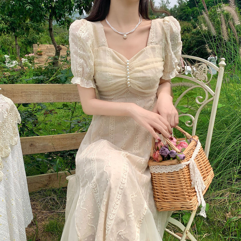 Regency Dress Chiffon Long Dress Gentle Platycodon Grandiflorum Suspender Skirt