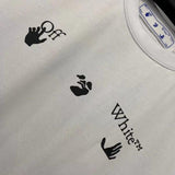 Off White T Shirt Men'S Tshirt Cotton Casual Arrow Flower Print Owt