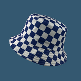 Vintage Check Bucket Hat Black and White Plaid Chessboard Plaid