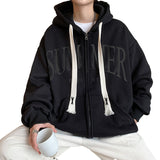 Men Hoodie Cardigan Sweater Teenagers Baggy Coat