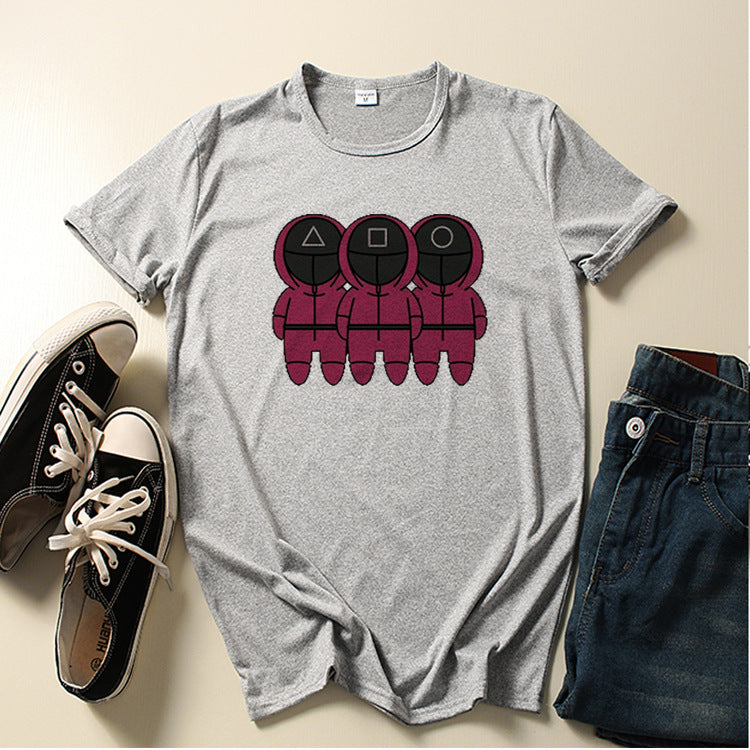 Squid Game Costume round Six Pattern Printed Short-Sleeved T-shirt