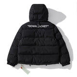 Off White Coats Letter Thickened Cotton Padded Coat Men And Women Hooded Cotton Coat