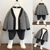 Toddler Boys Sweater Autumn Men's Knitted Cardigan Sweater Coat