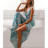 Gypsy Girl Outfits Waist Printing Slip Dress