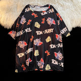 Tom And Jerry T Shirt Cartoon Cat And Mouse Printed Loose
