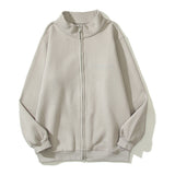 Cardigan Baseball Jacket Fog Letter Flocking Zipper Cardigan Stand Collar Sweater