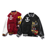 Travis Baseball Jacket Baseball Uniform Men and Women Stand Collar Puffer Jacket Loose Cotton Coat