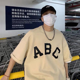 Men T-Shirts Letter Printed round Neck Half Sleeve