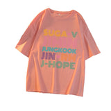 BTS Proof T Shirt Short Sleeve Korean T-shirt Bullet-Proof Youth League Member Name Peripheral Support Song-Promotion Costume Same Style Short-Sleeved T-shirt