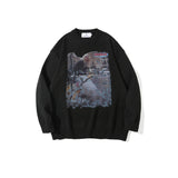 Man Fall Outfits Vintage Sweater Men's and Women's High Street Fashion Brand Pullover Sweater Top