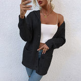 Women Cardigan Knit Sweater Autumn and Winter Hooded Sweater Cardigan Sweater Women's Coat