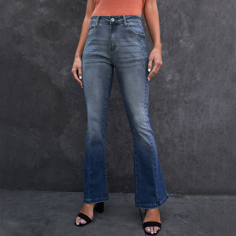 Gloria Vanderbilt Jeans Solid Color Wide Trousers Bootcut Trousers Slim Fit