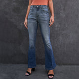 Gloria Vanderbilt Jeans Solid Color Wide Trousers Bootcut Trousers Slim Fit