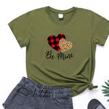 Valentine's Day T Shirts Couples Leopard Plaid Love Women's T-shirt Loose T-shirt