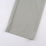 Julia Fox Low Rise Jeans Simple Fake Two-Piece Drawstring Trousers Casual Straight-Leg Pocket Overalls