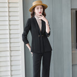 Interview Suit Women's Black Suit Women's Autumn Leisure Suit