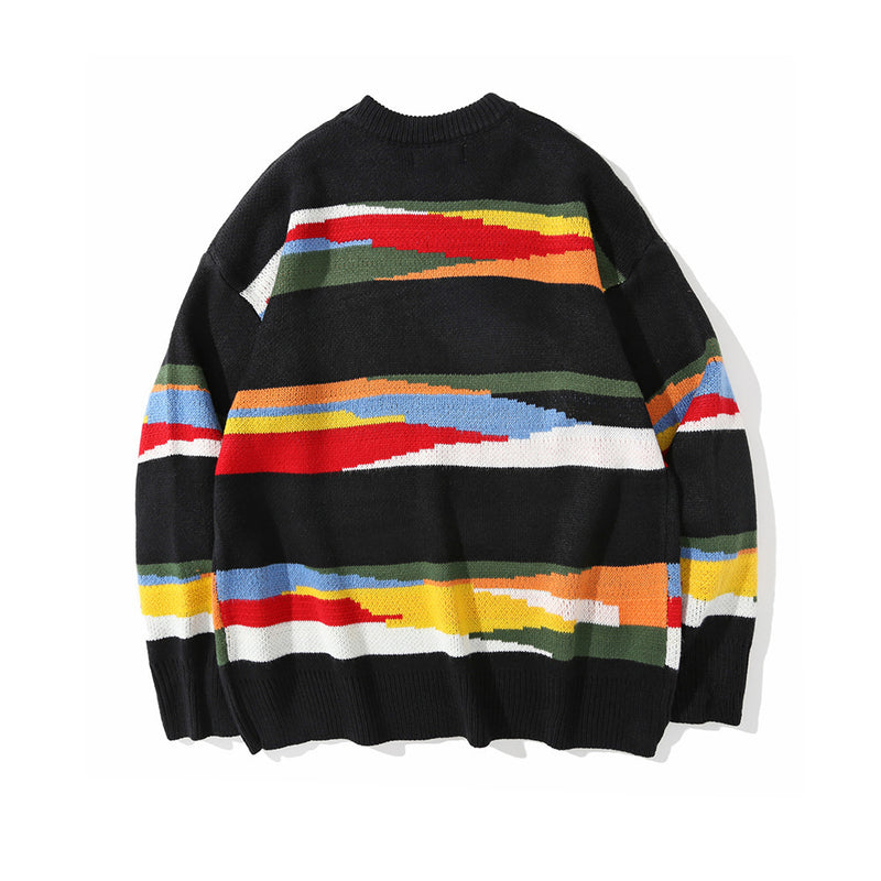 Men Sweater Men's Loose round Neck Long Sleeve