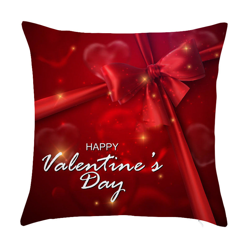 Valentine's Day Pillow Covers 4 Piece Random Styles Together, Love Heart Peach Skin Fabric Valentine's Day Pillow Cover Car Office Sofa Cushion