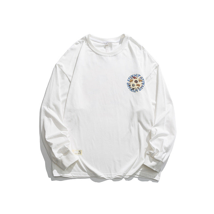 Crew Neck Sweatshirts for Men Men's Clothing Autumn Personality Printed Crew Neck Sweatshirt Loose Leisure Pullover