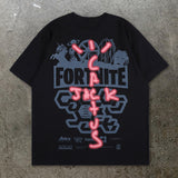 Rave Outfits Men T Shirt round Neck Short Sleeve Fashion Print