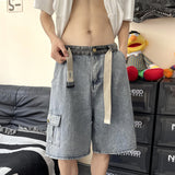 Men Denim Shorts Men's Summer Student