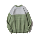 Men Sweater Cartoon Jacquard Color Matching Sweater Men's Trend Loose Pullover