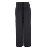 Julia Fox Low Rise Jeans Draping Comfortable Fabric Loose Wide Leg Pants Elastic Waistband Lace-up Mop Pants