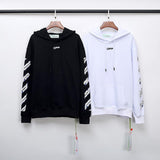 Off White Hoodie With Arrow Print Arrow Print Cotton Terry Hoodie Owt