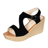 Women Open Toe Sandals Flats Summer Buckle Large Size High Heel Sandals