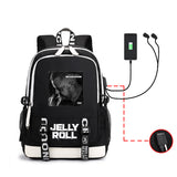 Jelly Roll Bag 2D Printed Backpack Large Capacity USB Headset Backpack