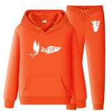 Vlone Hoodie & Pants 2 Piece Set Hooded Suits Men'S Casual
