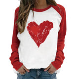 Valentine's Day T Shirt Fall Graffiti Printing Women's Top