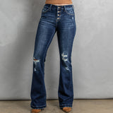 Gloria Vanderbilt Jeans Ripped Trousers Casual Slimming High Waist