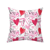 Valentine's Day Pillow Covers 4 Piece Random Styles Together, Printed Couple Love Love Heart Flowers Back Cushion